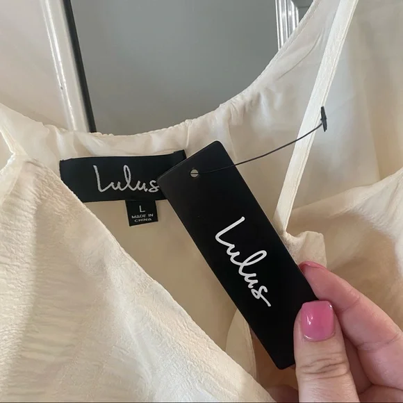 Lulu’s Dress Maxi NWT Magical Soiree Cream Sleeveless Tiered - Picture 5 of 6